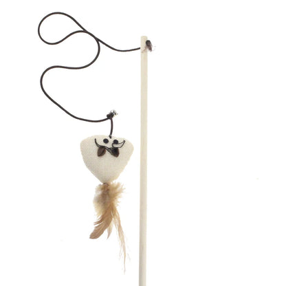 Funny Pet Cat Toys Interactive Cat Teaser with Feather 40CM Wooden Stick Mice Fish Chick Katten Speelgoed Chats Pet Accessories