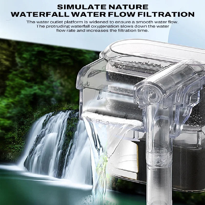 New Suspended Filter For Fish Tanks 5in1 Mini Filters 2.5W 250L/H for Aquariums Below 30cm External Waterfall Filter Pump USB/DC
