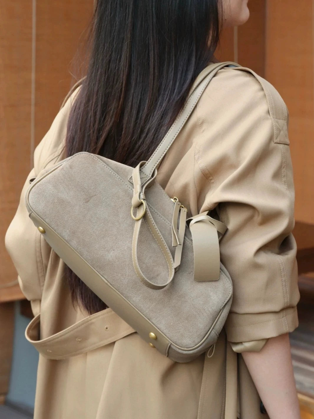 2026 Newest Women Pillow Bag Suede Genuine Leather Shoulder Bags Luxury Designer Female Large Underarm Bag Versatile Bags Coffee