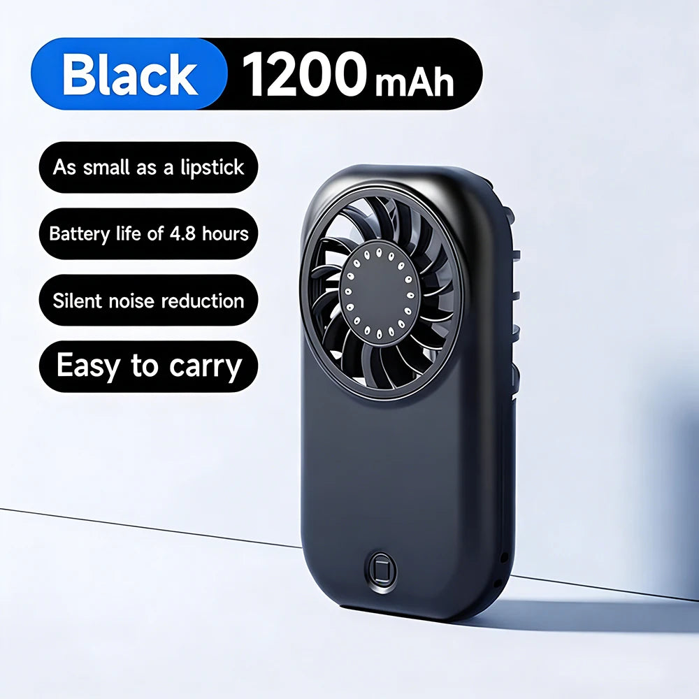 Portable Fan Mini Quiet Handheld Personal USB Rechargeable Fan Operated for Home Office Outdoor Travel, 1200mAh Hands Fans