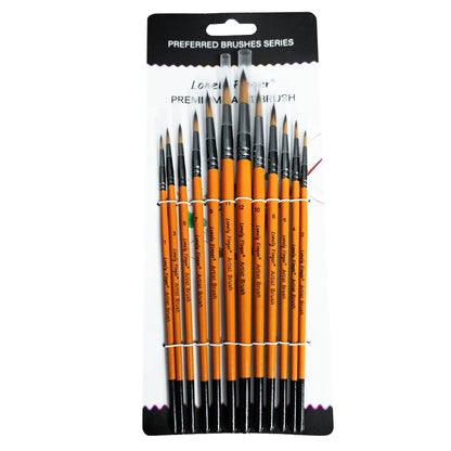 12/48pcs Acrylic Paint Brushes, Professional Synthetic Bristles Paint Brush Set Flat, Filbert,  Round, Angle Paint Brushes