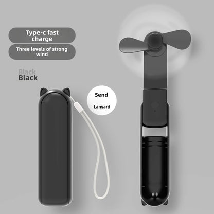 Portable Mini Fan, USB Rechargeable,speed Adjustable, Foldable Handheld Fan, Suitable for Women, student, Travel, Outdoor Use