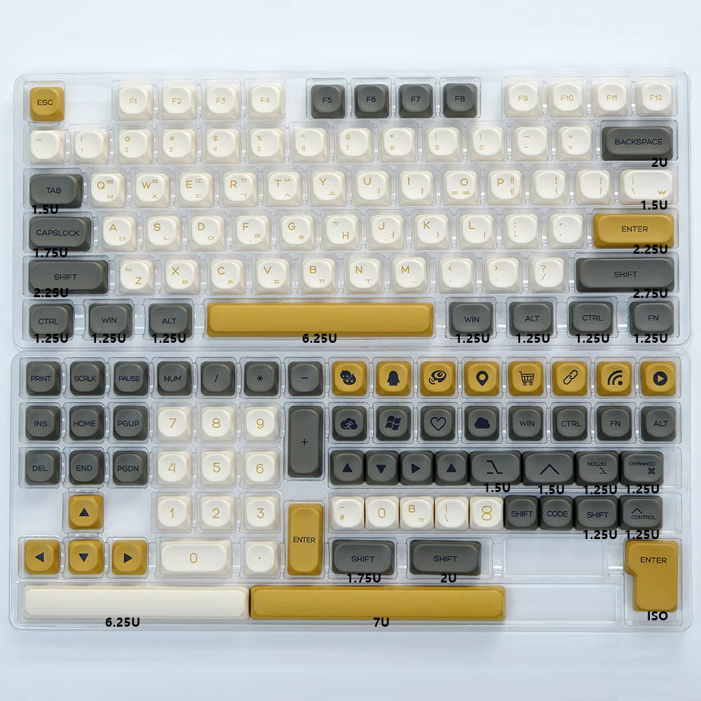 KBDiy 143 Keys/Set Russian Japanese Korean Matcha Keycap Green KOA PBT Keycaps for Mechanical Keyboard Caps for GMK67 GMK64 61