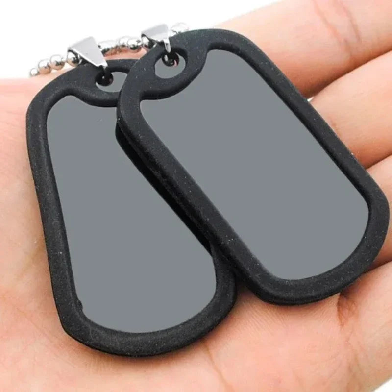 Customized ID Double Dog Tag Military Soldier Circle Pendants Titanium Steel Personalized Necklace Fashion Jewelry Free Carving