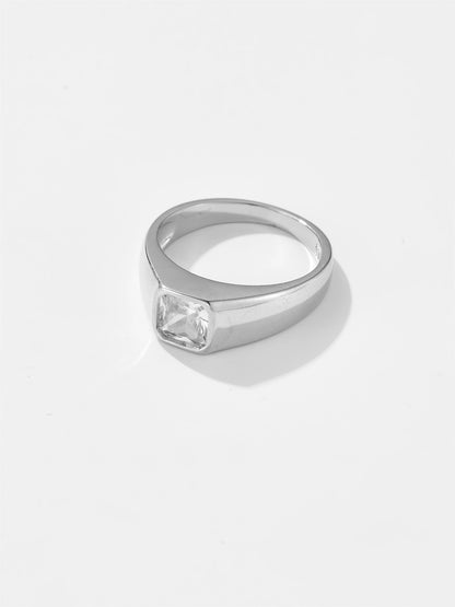 DPLAOPA 925 Sterling Silver Gold Thick Band Big CZ Zircon Size Ring Women Luxury Fine Jewelry 2023 Fine Jewelry Crystal