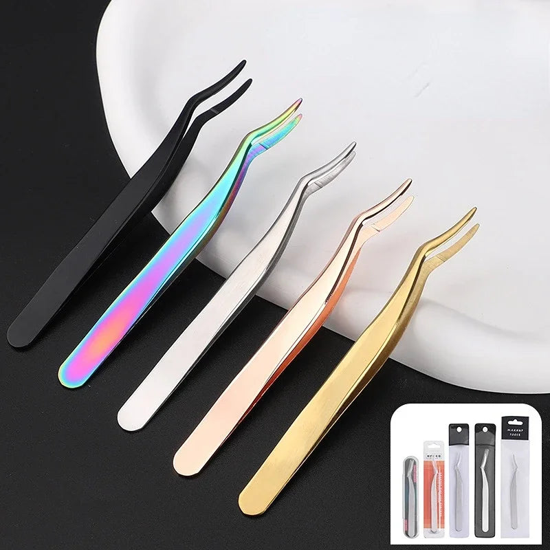 Beauty Tools False Eyelash Aids Eyelash Curler Stainless Steel False Eyelash  Tweezers  eyelash tweezers   makeup tools