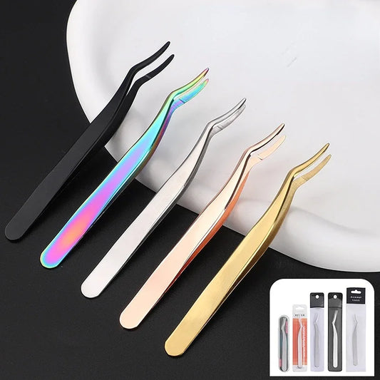 Beauty Tools False Eyelash Aids Eyelash Curler Stainless Steel False Eyelash  Tweezers  eyelash tweezers   makeup tools