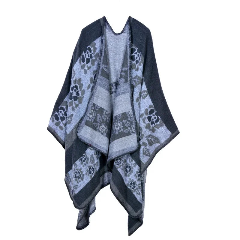 Winter Fashion Poncho Women Capes Scarf Imitation Cashmere Ladies Scarves Warm Shawls Wraps Woman Ponchos Bufanda Mujer Foulard