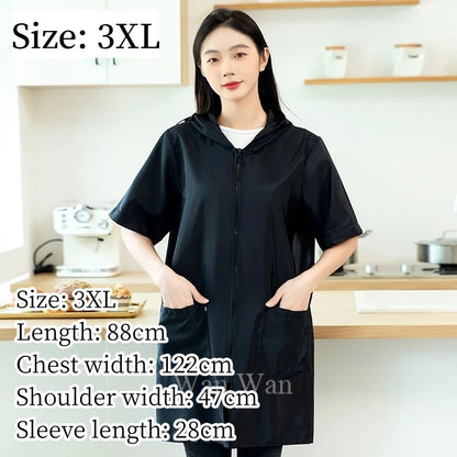 Pet Groomer Work Clothes Dog Grooming Uniform Short Sleeve Waterproof Gown New Black Beauty Salon Robe Barber Shop Apron Y1111