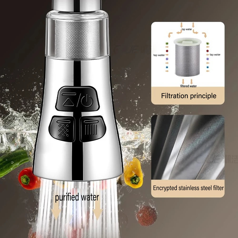 Kitchen Faucet Extender With Filter Function Universal 360° Rotate Aerator Splash Filter Washbasin Faucet Bubbler Nozzle Aerator