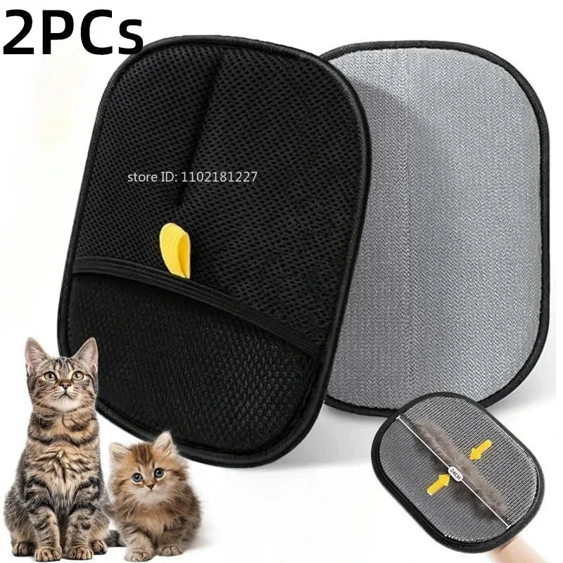 Pet Hair Cleaning and Removal Glove, Double‑Sided Pet Grooming Glove, Reusable Tool Suitable for Sofa, Dog and Cat Hair Cleaning