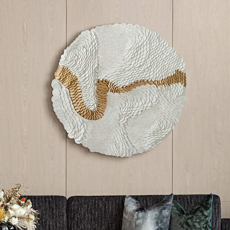 Modern Simple Three-dimensional Leather Object Pure Hand Collage Entrance Sofa Background Decorative Painting