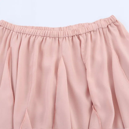 Ele High Waist Asymmetric Layered Decorative Skirt for Women Polyester Fiber Ci Commuting Sle Spring Season China Made