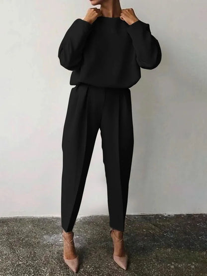 2025 Women's Suits Spring Loose Long Sleeve Casual Clothing Set Fashion White 2 Piece Set Trousers Top Women Suits Streetwear