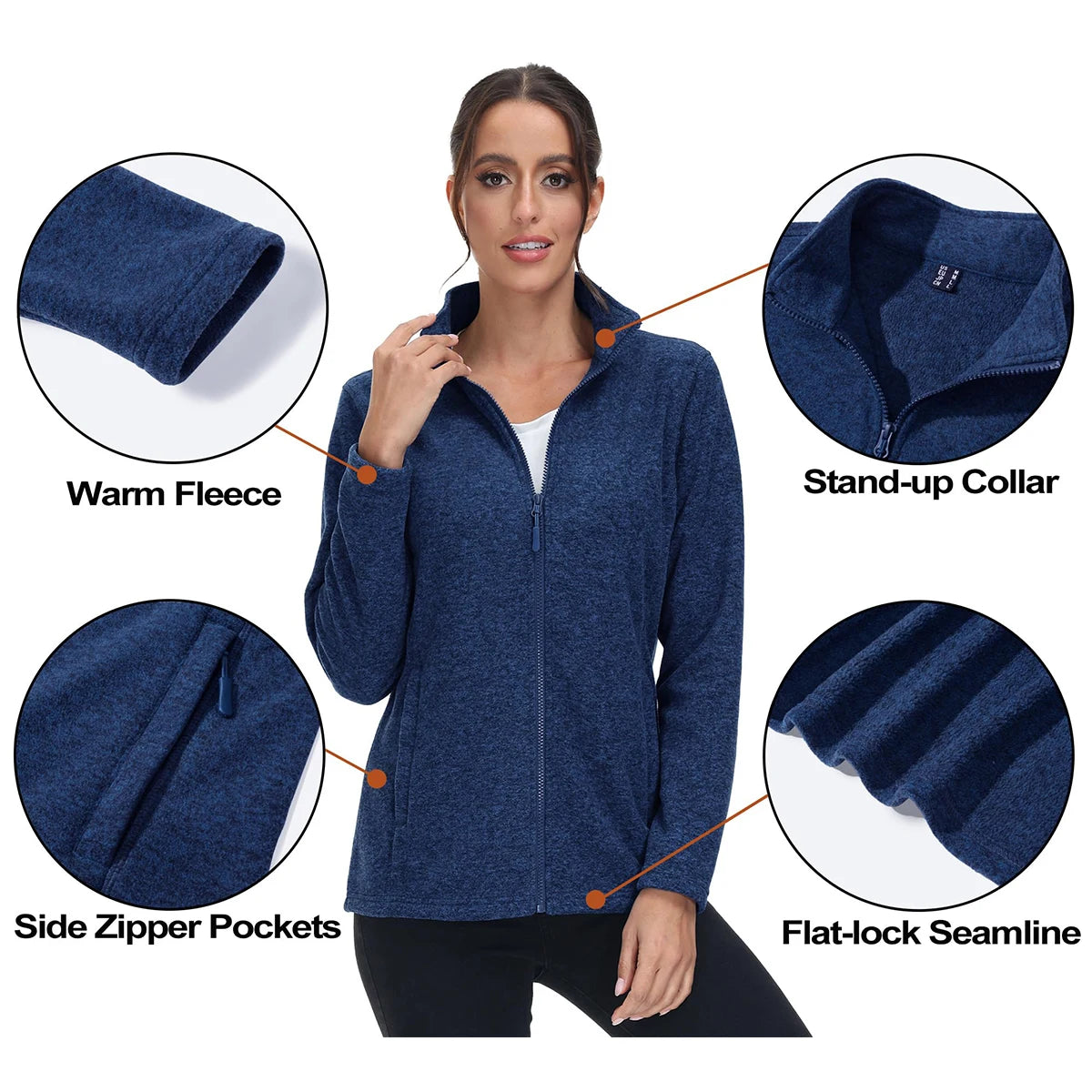 MAGCOMSEN Lightweight Women's Fleece Jackets Womens Athletic Warm Sweatshirts Casual Turtleneck Sweater Coat Sports Tops
