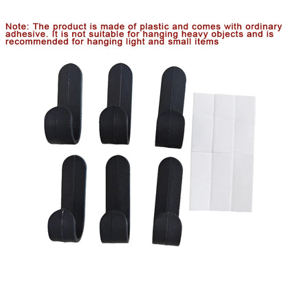 6Pcs No-Drill Adhesive Hook  J-Shaped Hook Household Traceless Door-Back Adhesive Hook Key Hook