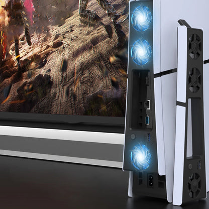Cooling Fan for PS5 Slim Console with USB 3.0 Port Efficient Cooling System with Adjustable Speed Quiet Cooler Fan