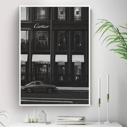 Canvas Painting Nordic Luxury Shop Race Car Paris Champs Elysees Art Posters And Prints Wall Pictures For Living Room Decor