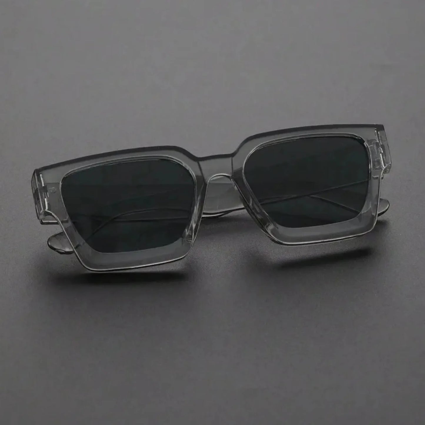 1PC Unisex Plastic Fashion Square Frame Sunglasses For Street Photography And Beach Trips Driving Accessories