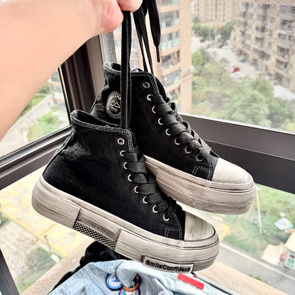 Casual canvas men's shoes Trendy and versatile designer styles Fashion Party Personalized shoes for young people Thick soled