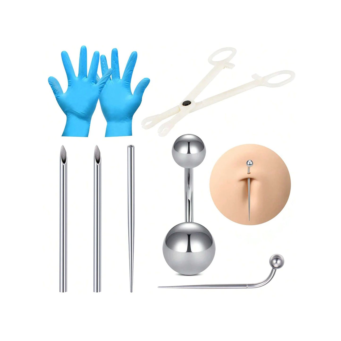 Piercing Kit For All Piercings, Piercing Taper For Belly Button Nose Septum Nipple Tongue Eyebrow Lip Piercing