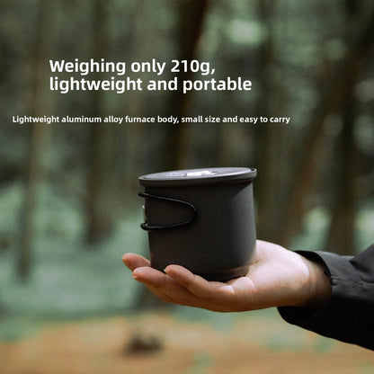 MOUNTAINHIKER New Outdoor Camping Alcohol Stove Set All-in-one Portable Lightweight Aluminum Alloy Stove Pot Cooking Accessory