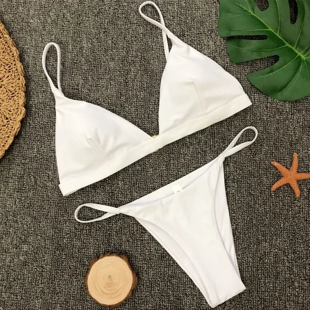 New Bandeau 2025 Micro Bikini Set Women Sexy Low Waist Monokini Push Up Swimwear Backless Swimsuit Beach Bathing Suits Biquinis