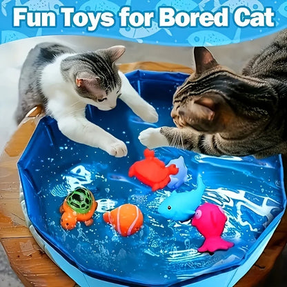 Pet Play Pool, Blue, Outdoor Leisure and Entertainment Pet Toys, Cat and Dog Water Pool, Cat Training Props