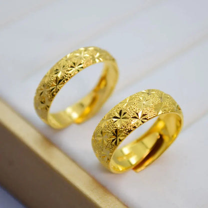Fashion 14K Gold Ring for Men Women Wedding Engagement Fine Jewelry Luxury Gypsophila Ring Not Fade Fine Jewelry Gifts