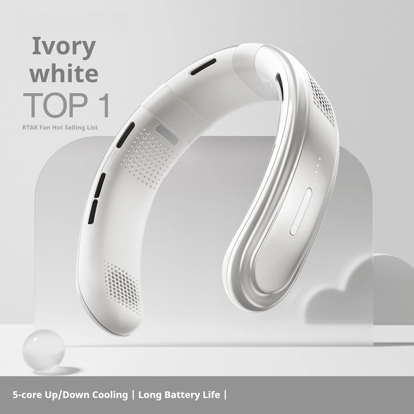 Portable Neck Fan  Rechargeable Fan Mini 3-Speeds Large Wind Outdoor Silent Electric Ventilador for Home Camping Outdoor