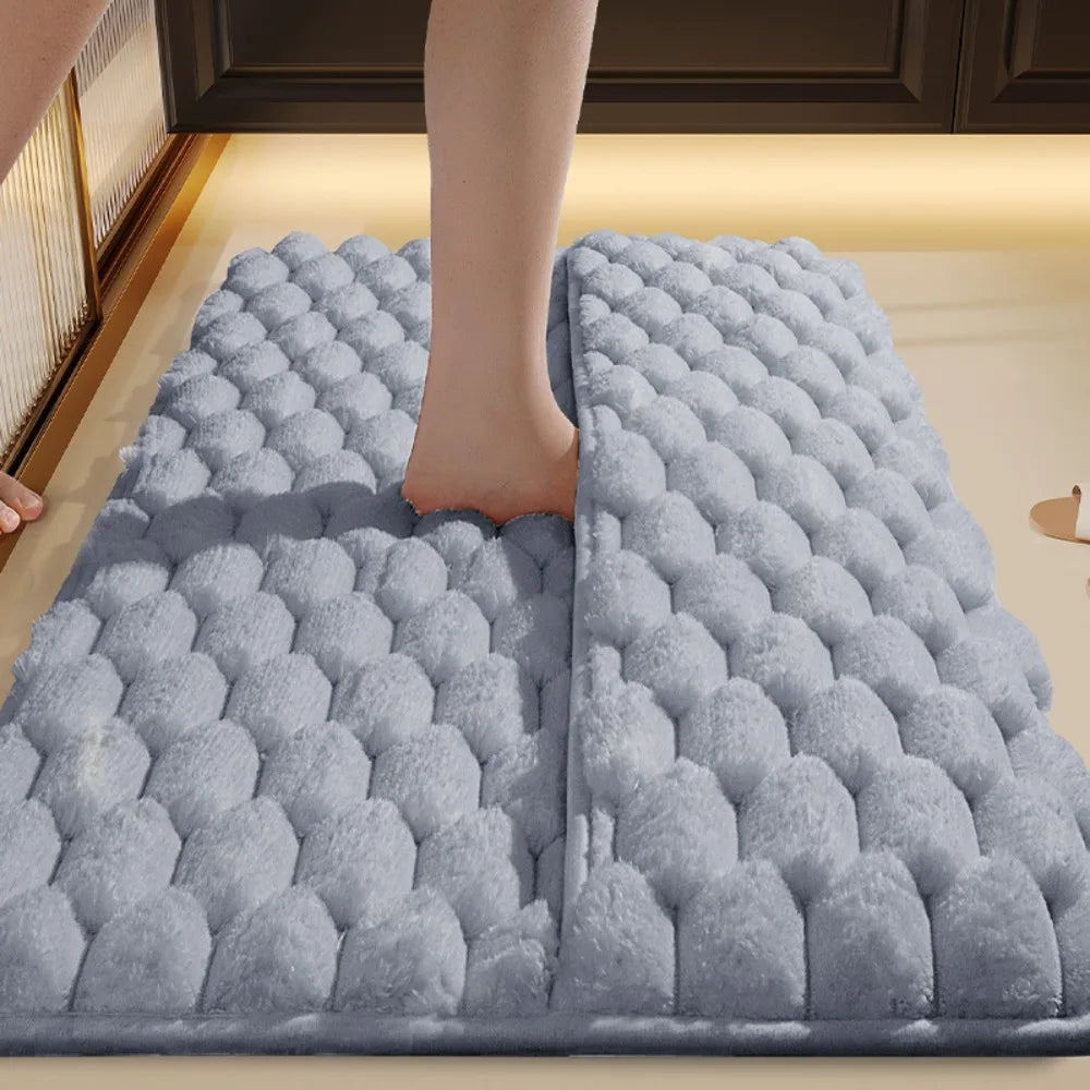 Practical Anti-slip Bath Mat Soft Washable Bathroom Floor Mat Household Water Absorption Floor Rug Bathroom Decor