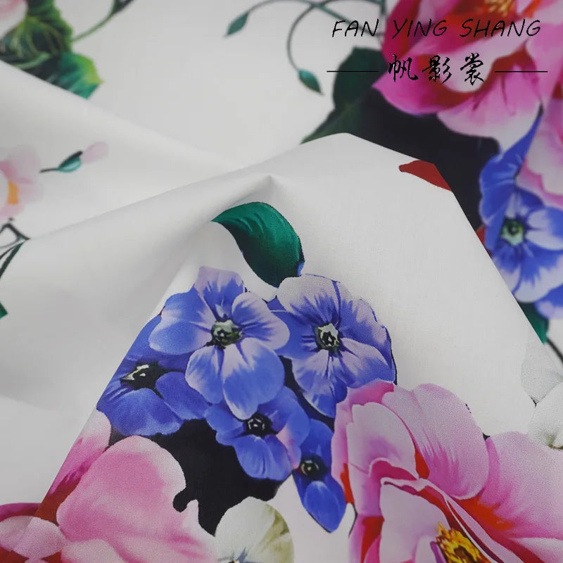 2026 Fashion Live Like Summer Flower Digital Cotton Fabric For Dress Telas Para Costura Tissus Couture ткань Cloth Material Diy