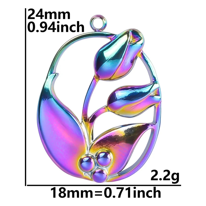 Color Brief Fashion Sense Of Design Pendant Mushroom Chain Heart-Shaped Feather Plant Rose  Marine Dolphin Pendants Diy Jewelry