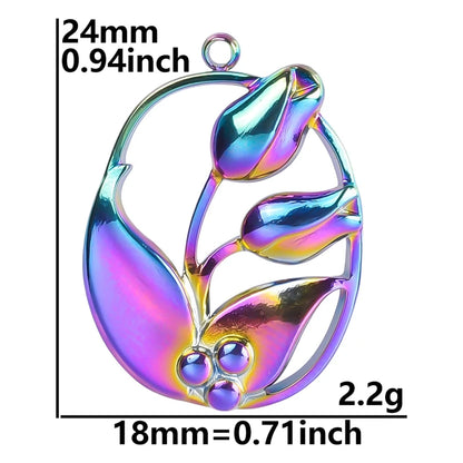 Color Brief Fashion Sense Of Design Pendant Mushroom Chain Heart-Shaped Feather Plant Rose  Marine Dolphin Pendants Diy Jewelry