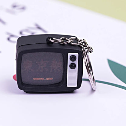 1Pcs Mini TV Keychain Horror Atmosphere Mini TV Keychain Pendant Simulation TV Pendant Bag Pendant