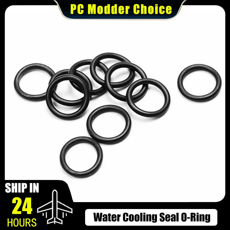 10pcs/lot G1/4 Universal Water Cooling Fitting Rubber Ring Seal Silica Gel O-Ring Black Luminous