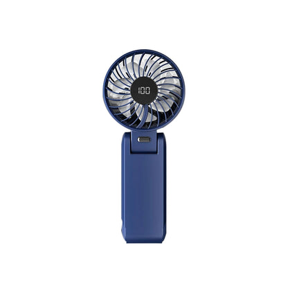 Foldable Handheld Fan with Digital Display, USB Rechargeable, Portable Mini Fan, Strong Airflow for Home and Travel
