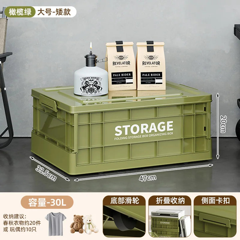 Foldable Storage Box - Extra Large Capacity Collapsible Organizer for Clothes, Toys & Household Items, Portable Logistics Bin wi