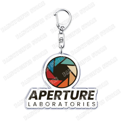 Trending Video Game Keychains for Accessories Bag Glados Aperture Laboratories Science Keyrings Jewelry Gamer Fans Gaming Gifts