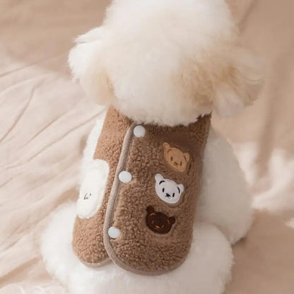 Pet Vest Fleece Puppy Warm Clothing For Autumn And Winter Cute Animal Small Dog Clothes Fleece Autumn Cat Clothes Jacket Clothes
