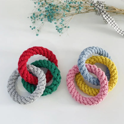 Cotton Dog Toys Puppy Chewing Toys Rope Knot Toy Durable Braided Dog Toys Dog Cleaning Teeth Braided Bone Rope Pet Products