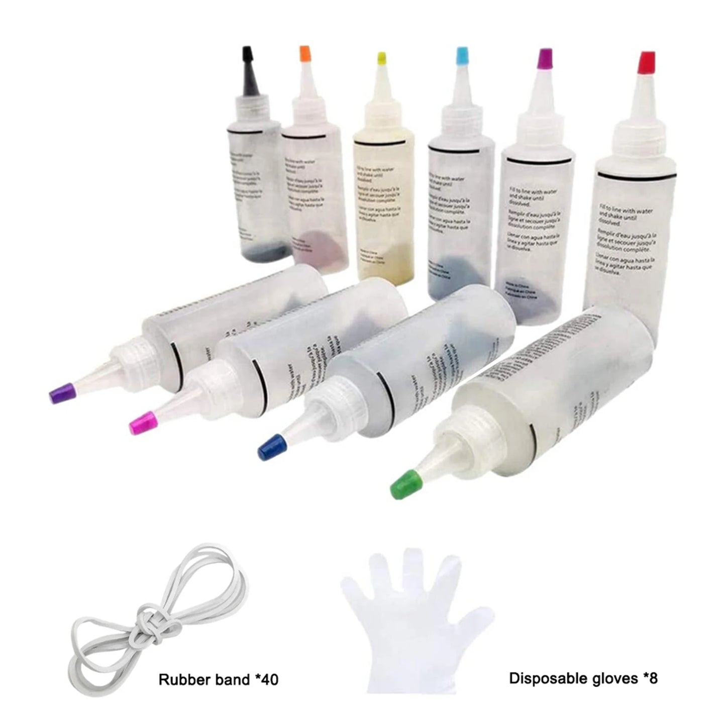 6/8/10 Colors Fabric Dye DIY Kit Handmade Cold Water Paint Tie Dye Perfect for Halloween Parties
