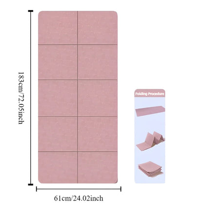 Foldable Yoga Mat Mute  Eco Friendly Folding Travel Fitness Exercise Double Sided Non-Slip For Pilates & Floor Workouts Dance