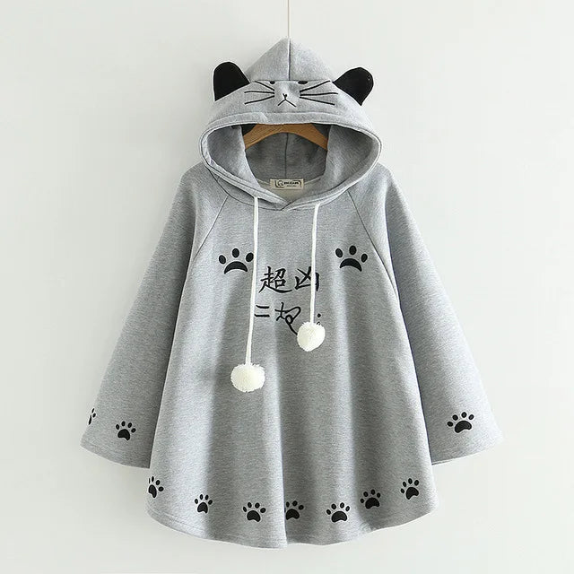 Japanese Poncho Cloak Jackets Mori Girl Autumn Winter Hooded Kawaii Cape Coat 2021 Padded Cute Pullover Capes Femme Shawl Jacket