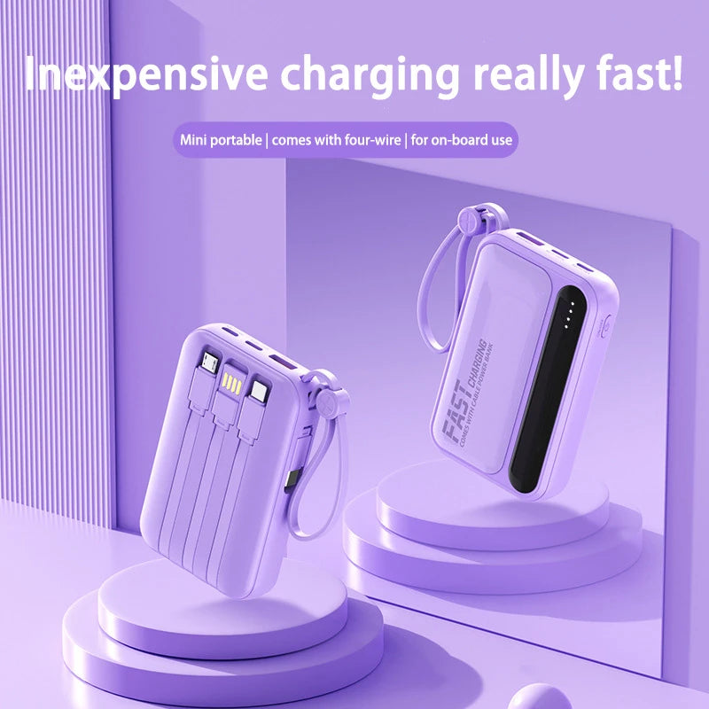 Lenovo 30000mAh Power Bank BuiIt in 4 Lines Super Fast Charging Large Capacity Portable External Battery for All Phones Android