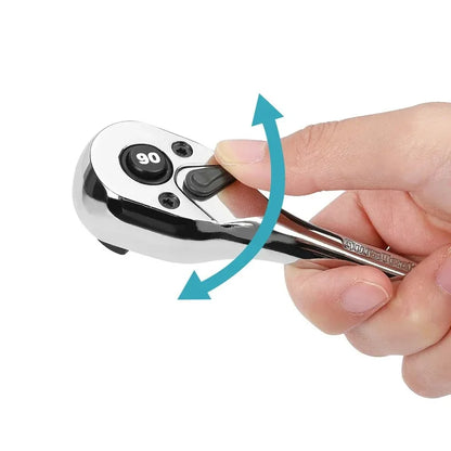 Ratchet Wrench, 1/4'' 3/8'' 1/2'' Drive 24-Tooth Reversible Socket Ratchet With Quick Release, Chrome Alloy , Fully Polished