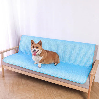 Pet Summer Cooling Mat, Ice Silk Sleeping Pad for Dogs & Cats, Breathable Latex Mattress, Anti-Slip Pet Bed for All Seasons