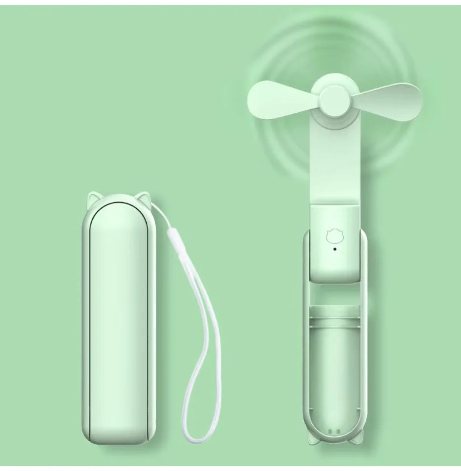 Portable Mini Fan, USB Rechargeable, 3-speed Adjustable, Foldable Handheld Fan, Suitable for Women, Travel, Outdoor Use