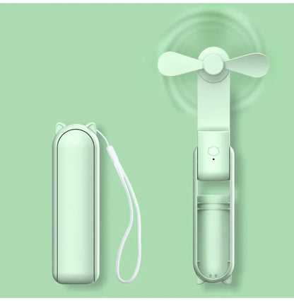 Portable Mini Fan, USB Rechargeable, 3-speed Adjustable, Foldable Handheld Fan, Suitable for Women, Travel, Outdoor Use