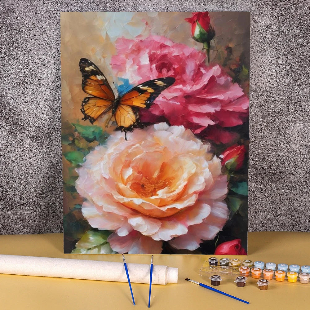 Painting By Numbers For Adults Peony Flower Handpainted Picture Personalized Gift Paint With Numbers Drawing For Home Decors